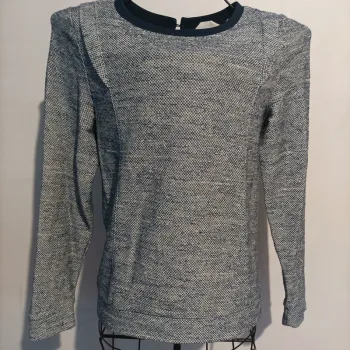 Pull Naf Naf chiné bleu irisé doré taille 38