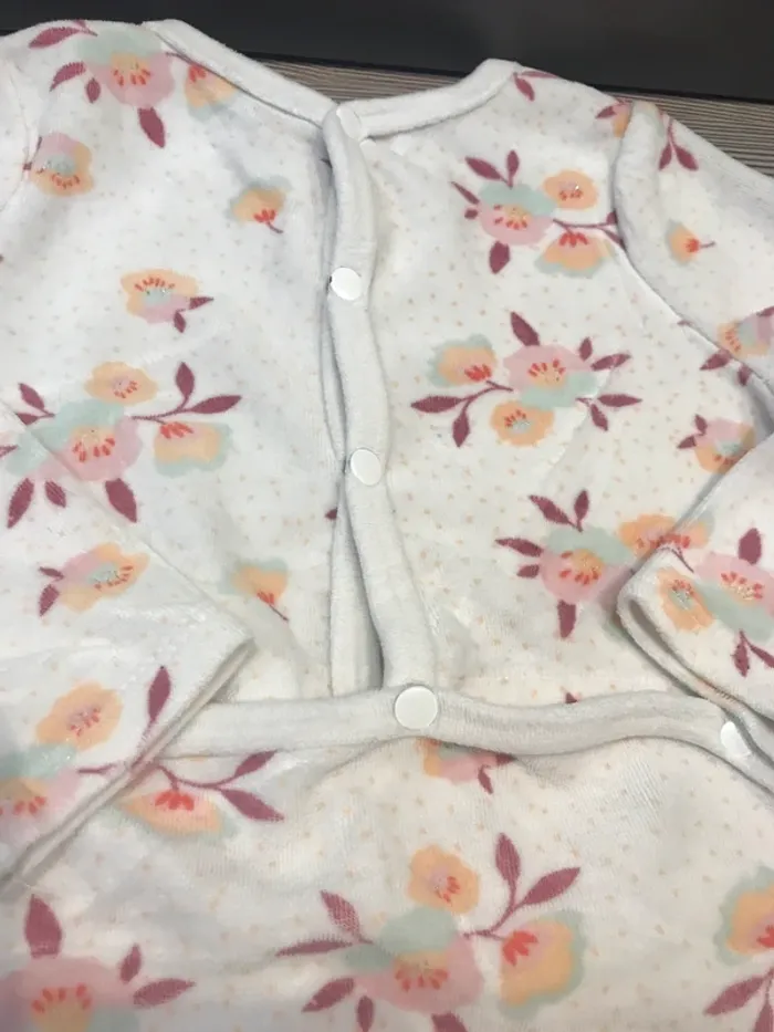 Pyjama velours écru fleurs 18 mois DPAM 🌸 - photo numéro 7