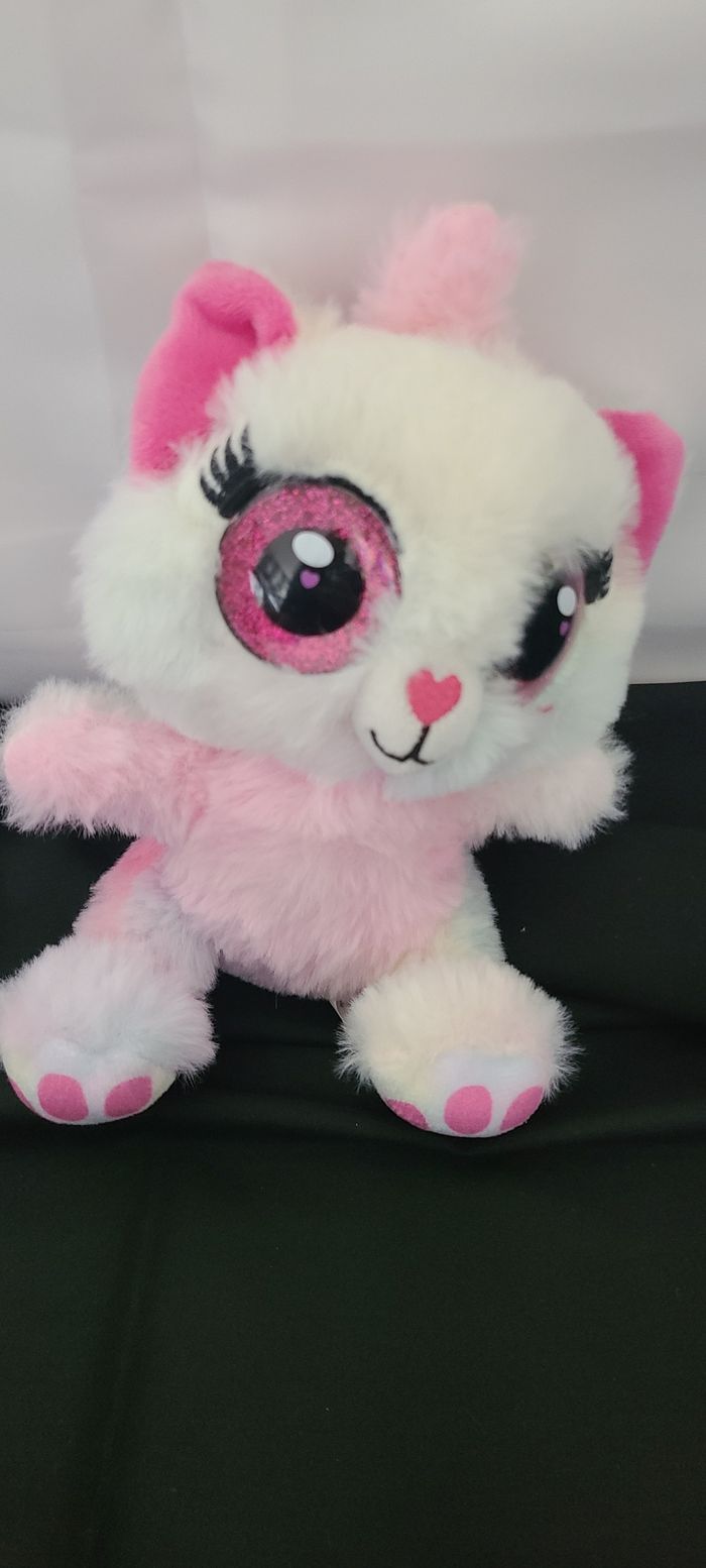 Peluche Ojo aux yeux pailletés BLANC / ROSE