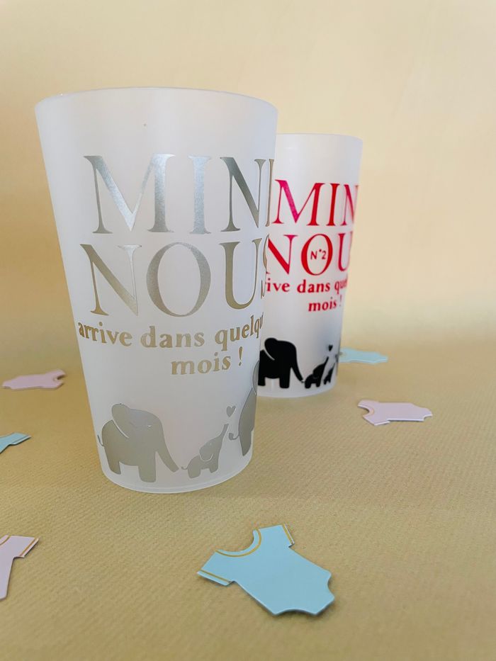 Gobelet personnalisé babyshower | gender reveal | mini nous - photo numéro 2