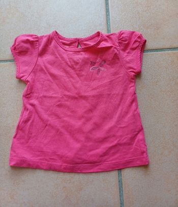 Tee shirt rose papillon