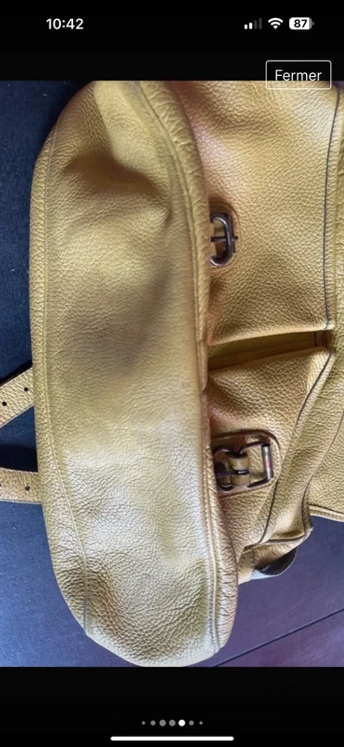Véritable sac besace vintage #upla moutarde - photo numéro 14