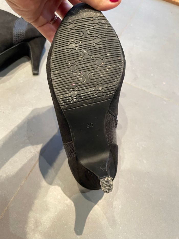 Bottines suédine hiver femme à talons - photo numéro 3