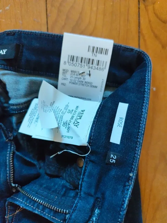 Jean skinny stretch denim Replay 25x 30 us bleu marine - photo numéro 7