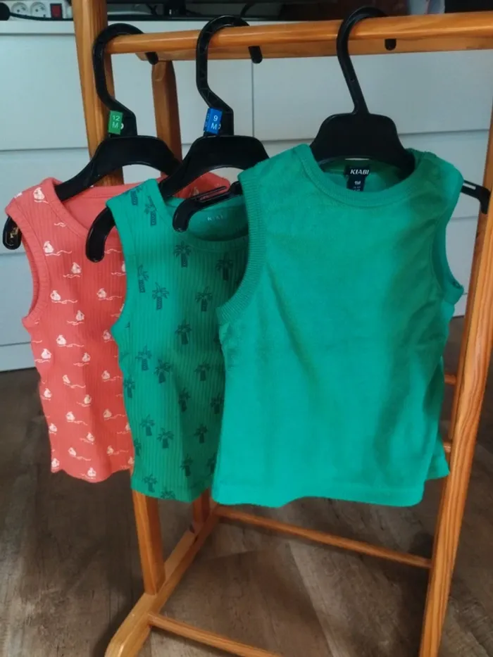 Lot de 3 débardeurs garçon 9 mois