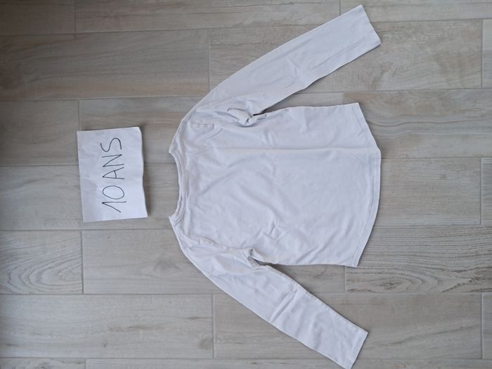 T-shirt blanc à manches longues zèbre mango fille 9-10 ans - photo numéro 3