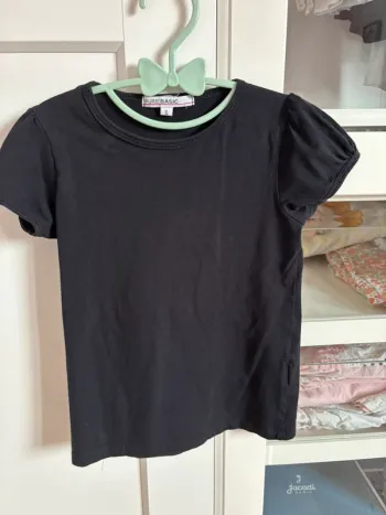Tee-shirt noir basic fille