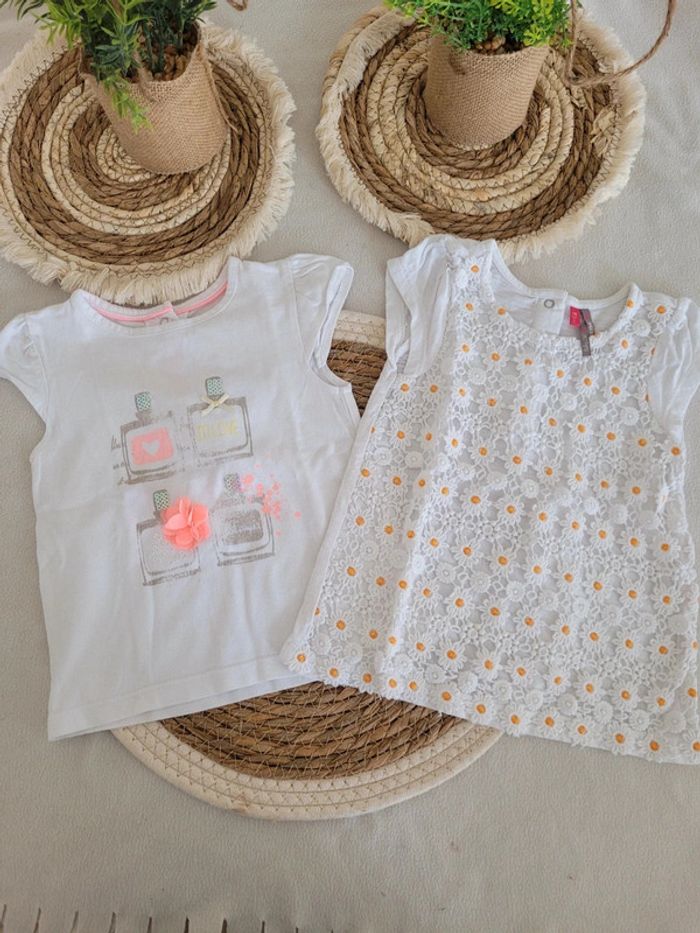 Lot 2 tee-shirt manches courtes 18 mois