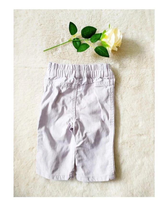 Jean bébé fille 6 mois denim mauve taille élastique marque Baby by Veti - photo numéro 2