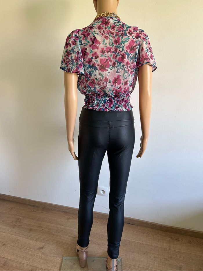 Blouse courte fleurie à manches courtes Morgan taille 34 jamais portée - photo numéro 6