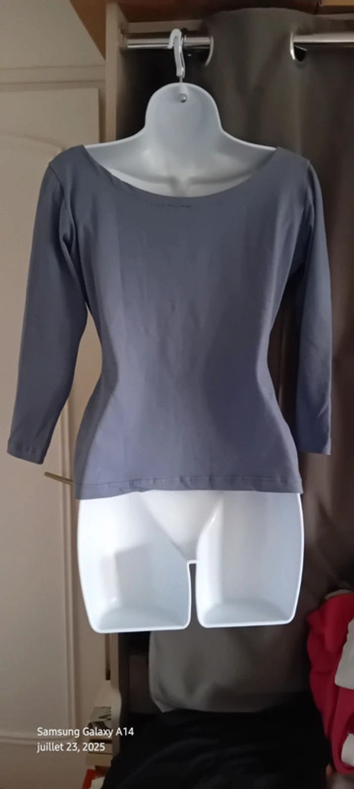 Haut manches longues col rond avec noeud bleu femme M vestino - photo numéro 14