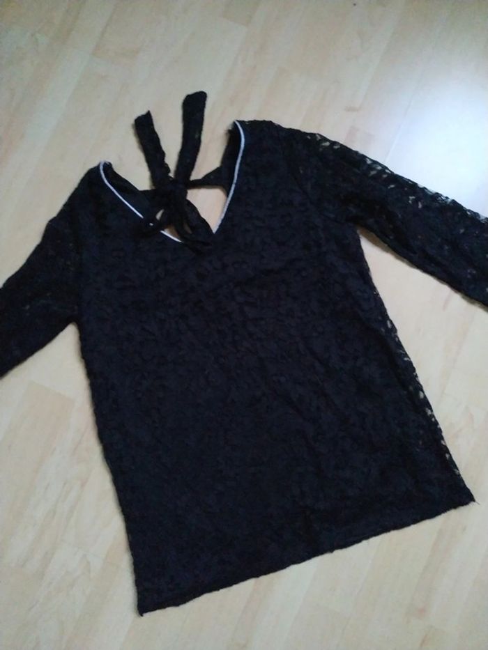 Pull Lady Blush taille S noir avec dentelle - photo numéro 3
