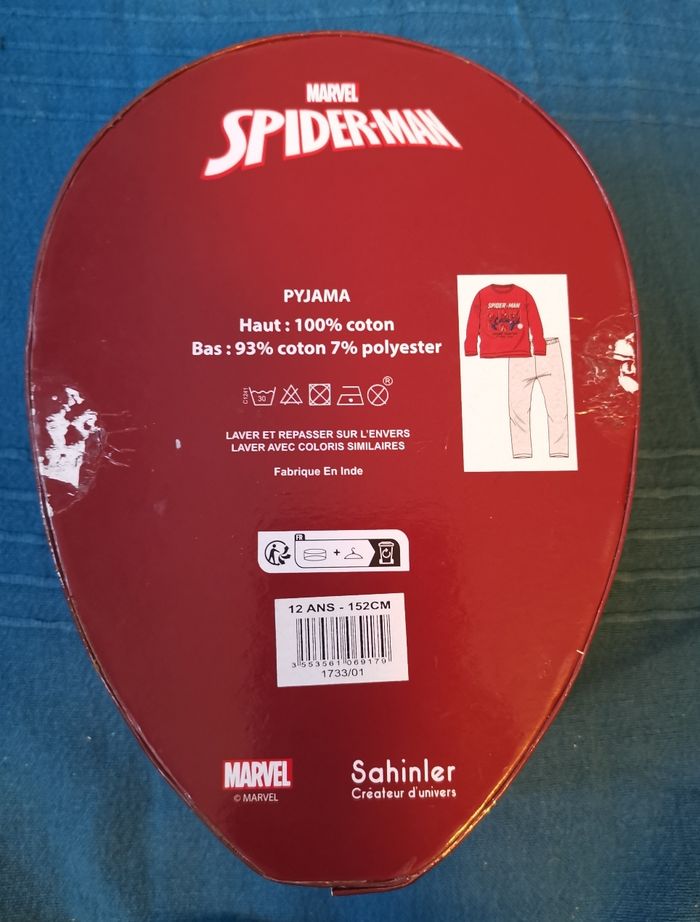 Pyjama Marvel Spiderman en coffret taille 12 ans neuf - photo numéro 4
