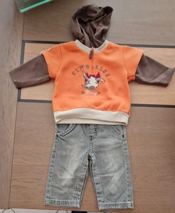 Ensemble sweat à  capuches kimbaloo et jena gris kitchoun