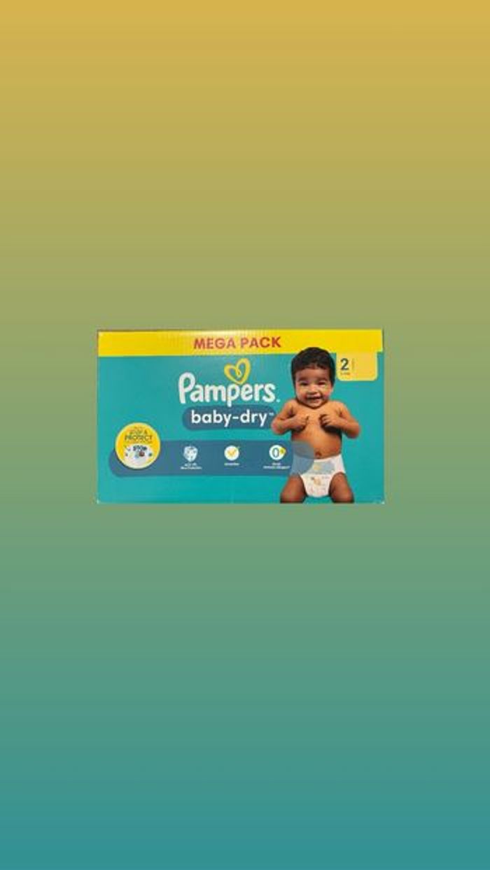 Pampers Baby Dry Taille 2 – Méga Pack 🧡