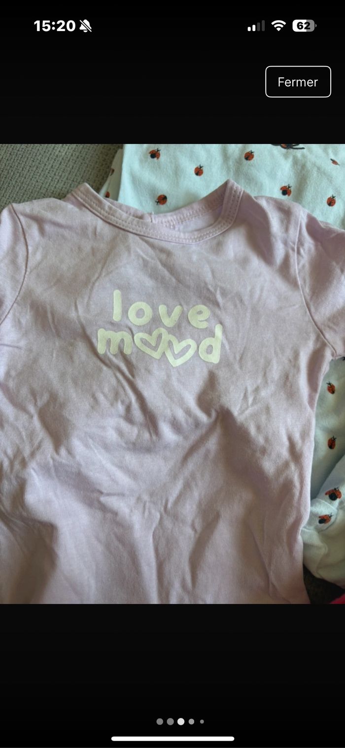 Lots 4 pyjamas Kiabi 1 mois bébé fille - photo numéro 2