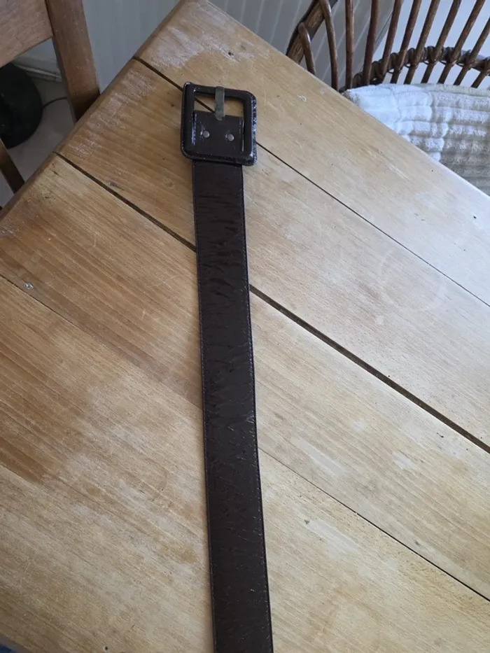 🤎 Ceinture marron rock – cuir synthétique & décorations métal - photo numéro 4