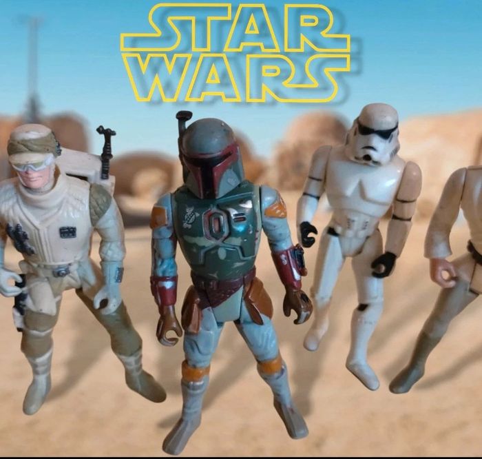 Lot figurines Star Wars kenner 1995 véhicule Droid Luke storm troopers - photo numéro 6