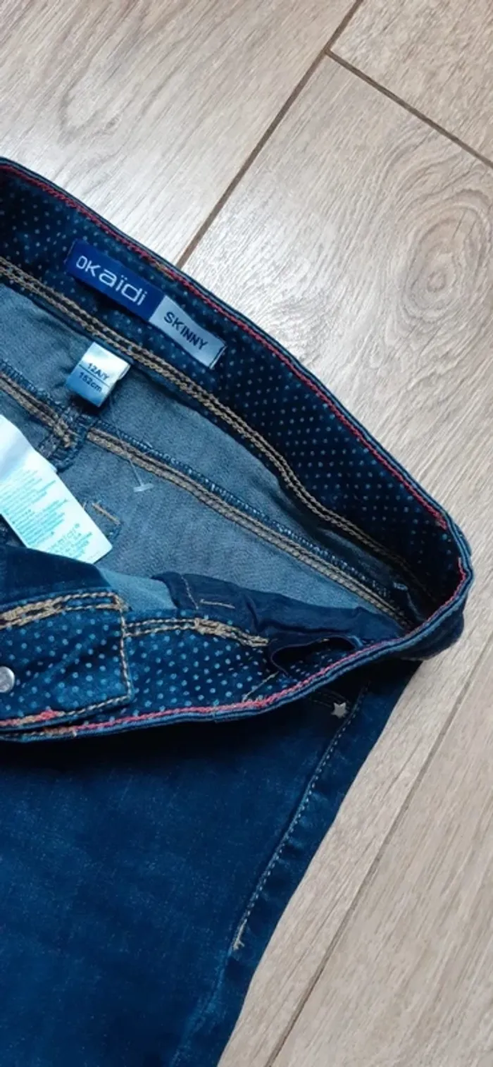 Pantalon jeans skinny okaidi bleu 12 ans neuf jamais porté - photo numéro 2