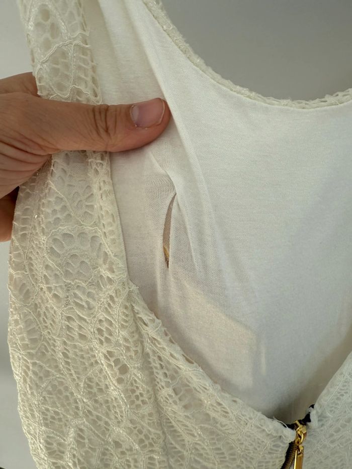 Robe patineuse dentelle blanc cassé TU - photo numéro 5
