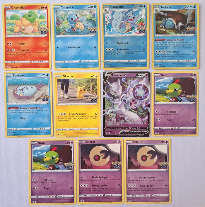 🃏 Lot de 33 cartes Pokémon JCC françaises 2022 Epée et Bouclier Pokémon Go - photo numéro 2