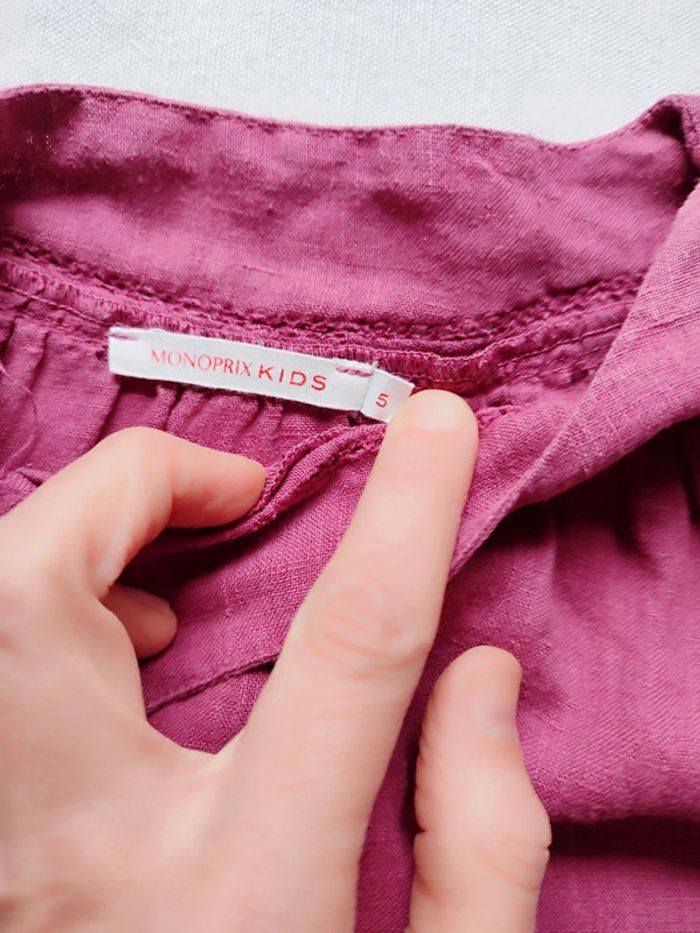 Robe en lin manches courtes été 5 ans - photo numéro 5