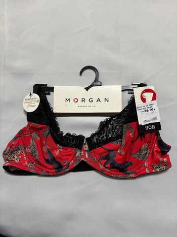 NEUF - Soutien gorge 90B neuf Morgan Panthere rouge et noir