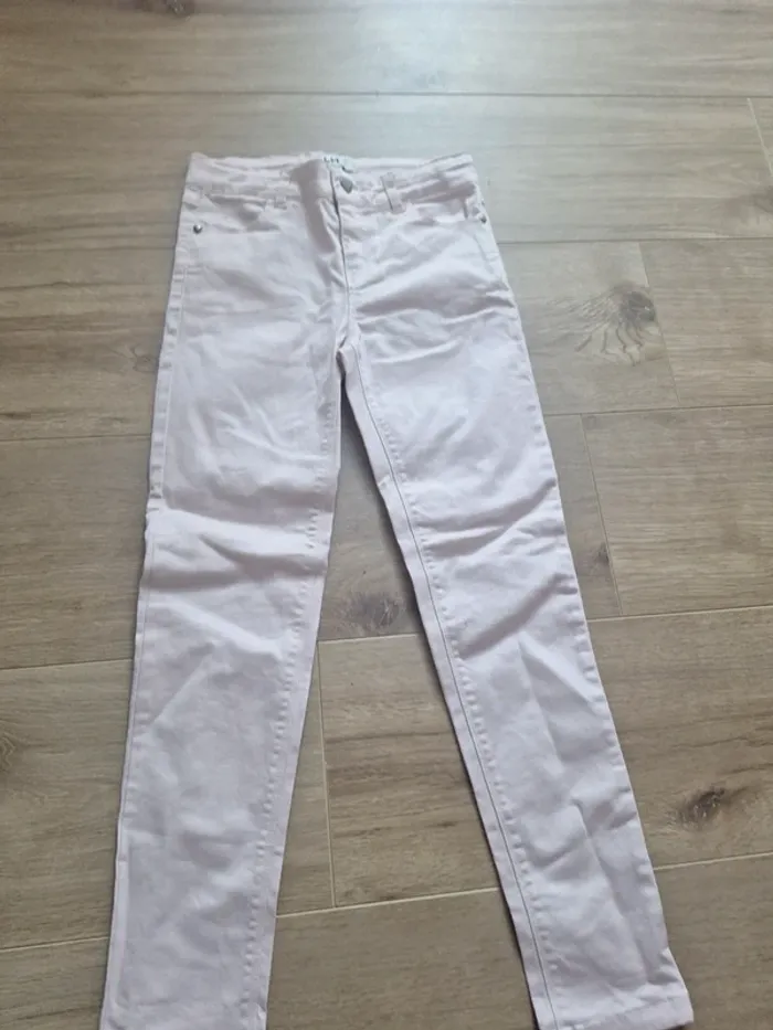 Jean fille 9 ans la halle rose pâle 134 cm 98% coton - photo numéro 3