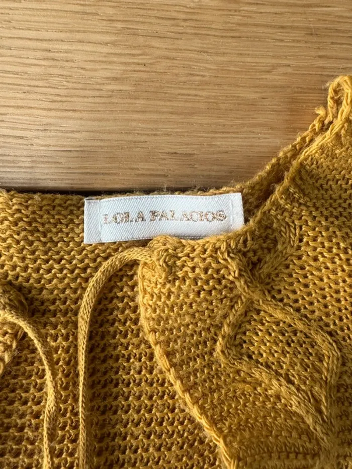 Gilet jaune moutarde avec deux pompons - Taille 2/3 Ans - photo numéro 4