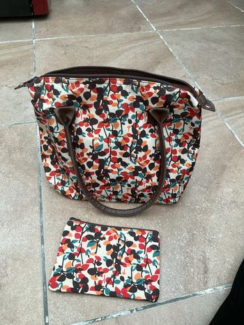 Sac fleurs avec pochette NEUF (n°34)