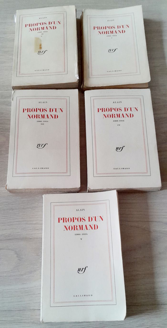 Alain - Propos d'un normand 1906-1914 - 5 tomes Philosophie 1ères éditions - photo numéro 3