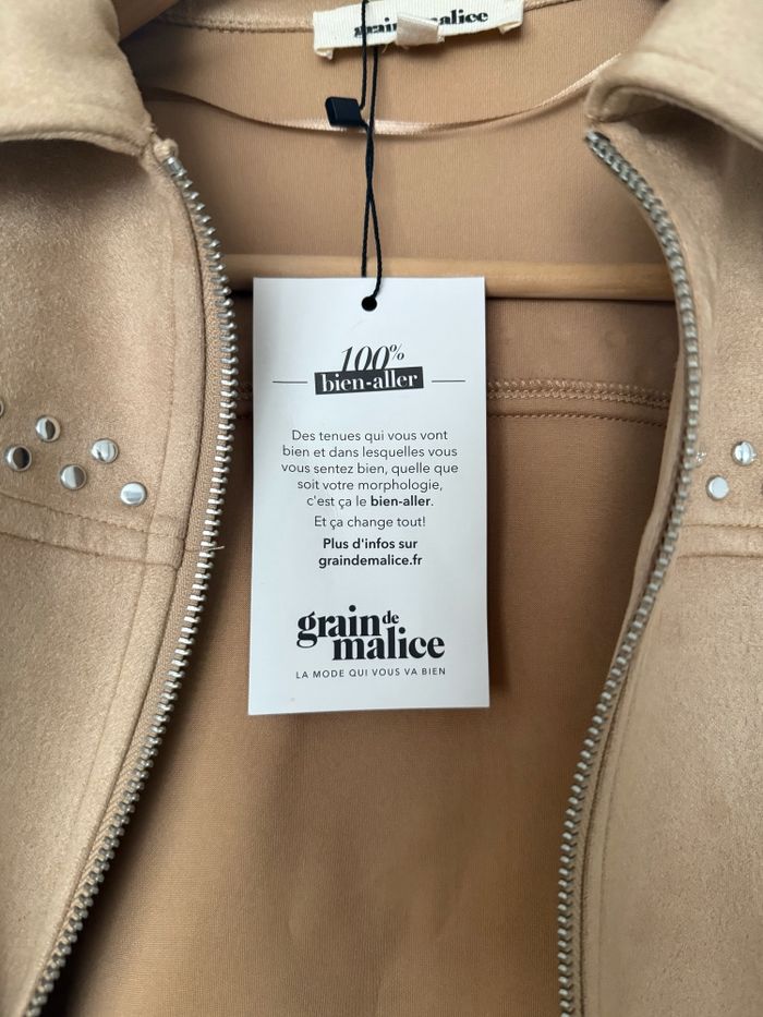 Veste neuve daim 2026 Grain de Malice suédine daim cloutée - photo numéro 5