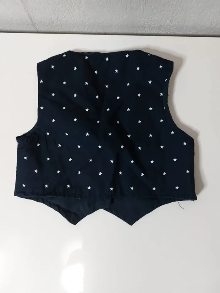Gilet bleu marine imprimé " - photo numéro 2