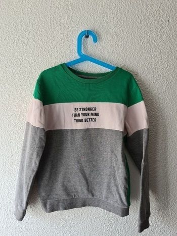 pull vert blanc gris Kiabi