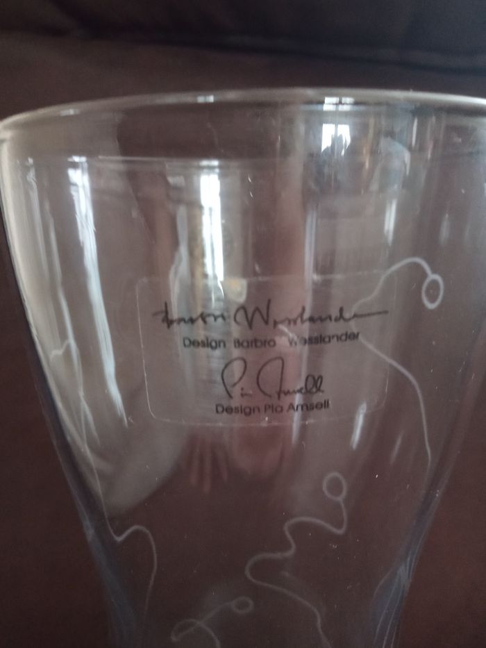 Joli VASE en Verre Transparent design Barbro Wesslander pour gros bouquets - photo numéro 4