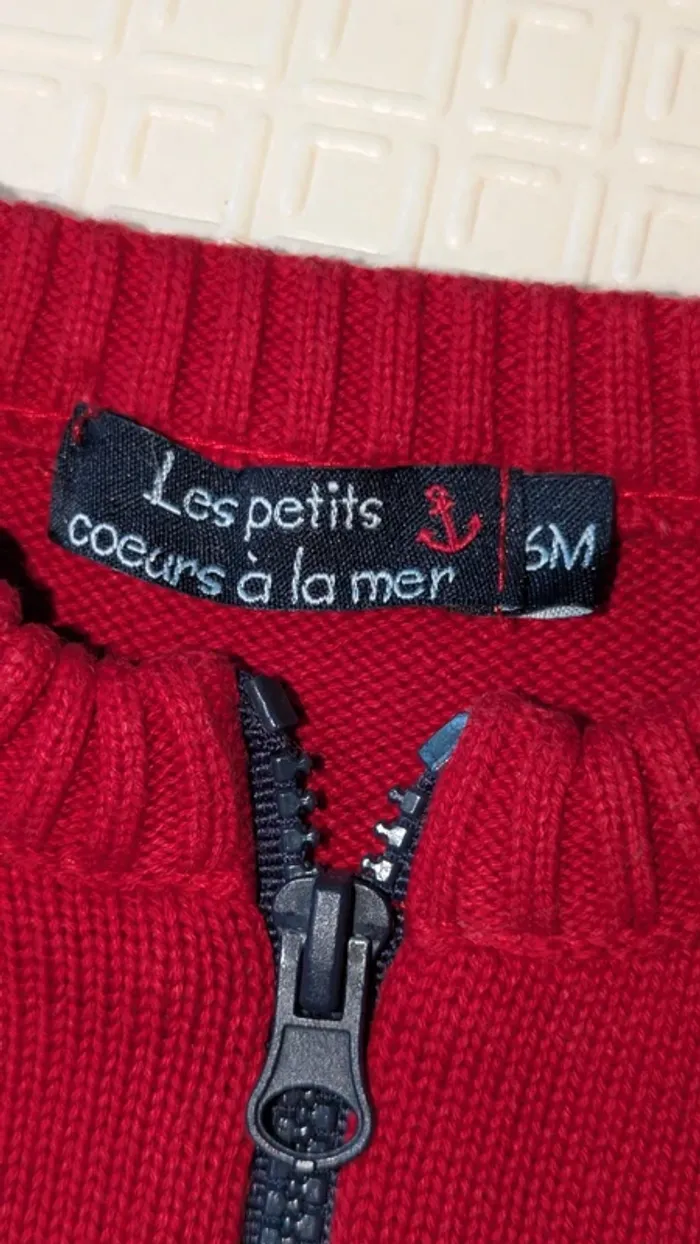Gilet marinière 6 mois les petits cœurs à la mer - photo numéro 3