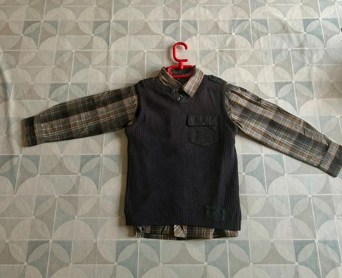 Ensemble chemise pull garçon - 6 ans - NKY- en très bon état
