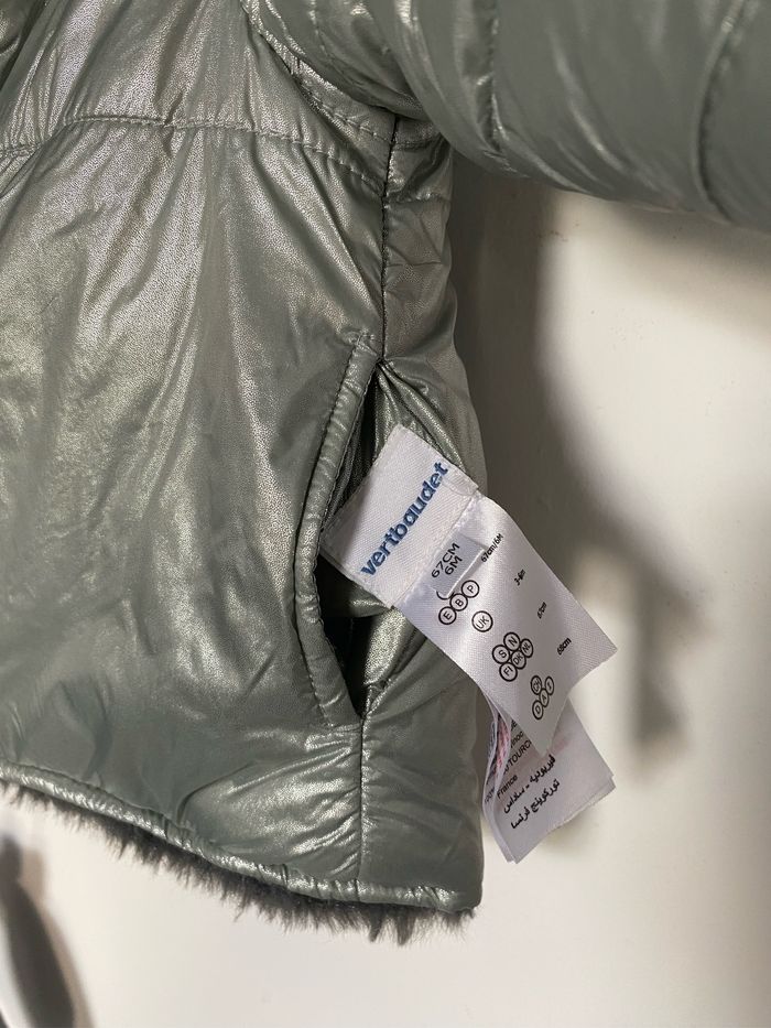 Manteau réversible argenté et fourrure synthétique - photo numéro 5