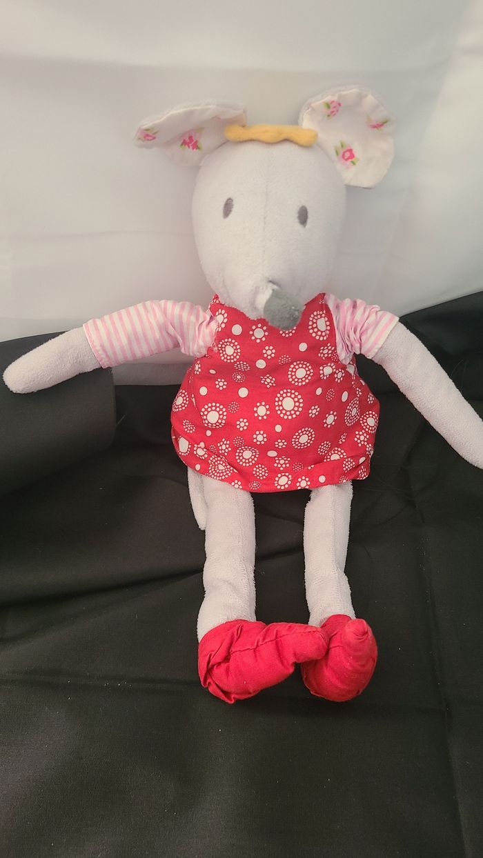 Peluche Doudou Souris Grise Robe Rouge Ikea - photo numéro 3