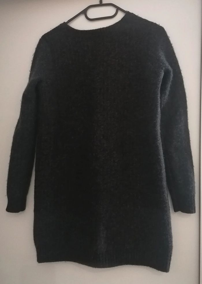 Robe pull laine et cuir gris foncé noir Taille S COS - photo numéro 9