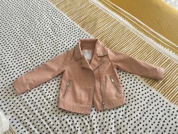 Veste imitation cuir rose 3 ans