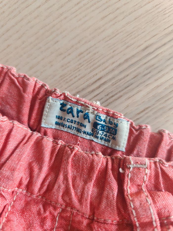 Short rouge Zara Baby 100% coton 69-74 cm - photo numéro 6