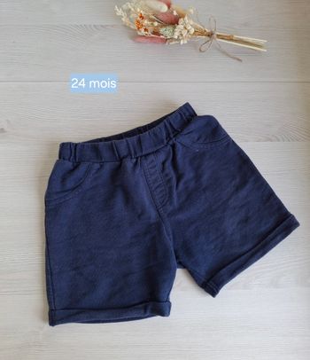 Short bleu marine bébé garçon 24 mois