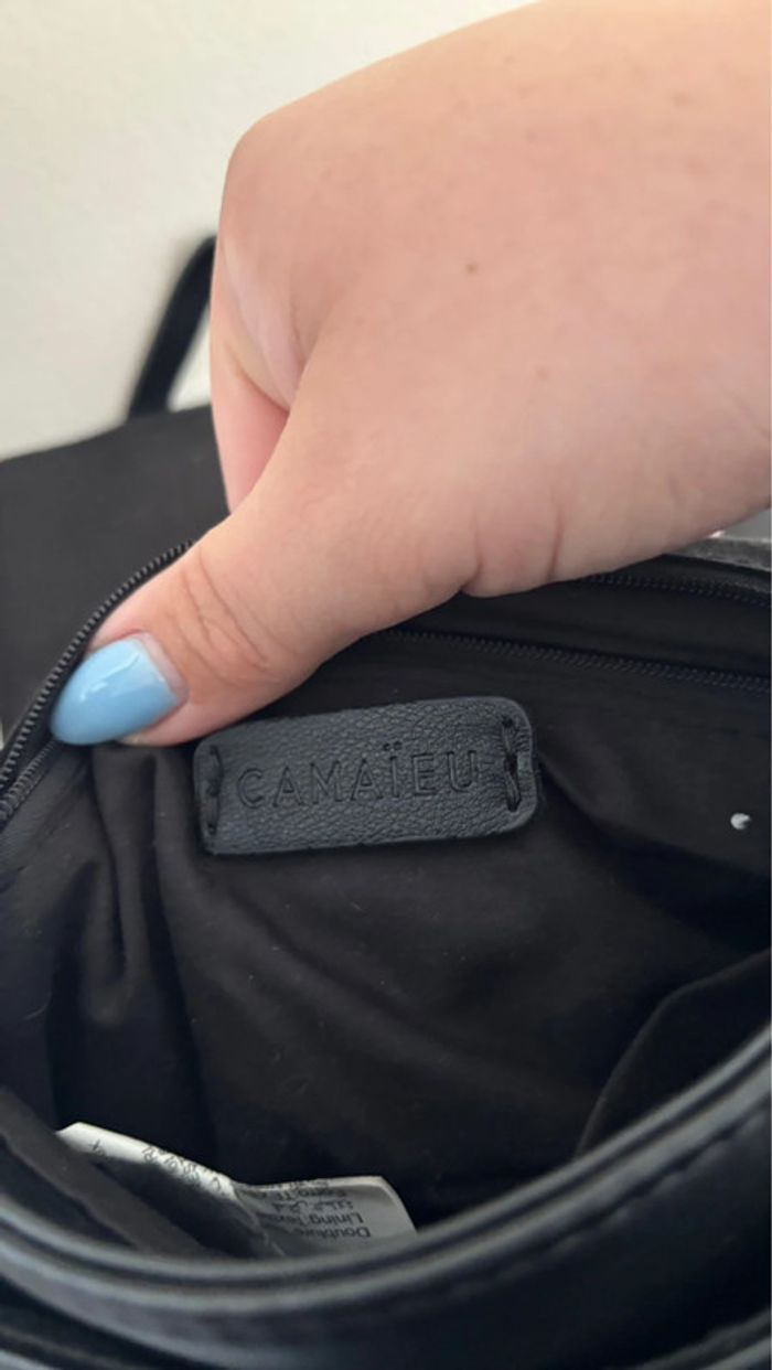 Sac à main bandoulière, noir, marque camaïeu en très bon état - photo numéro 6