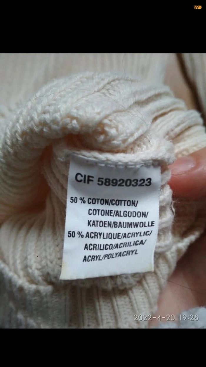 Pull mi-long vintage crème 36 - photo numéro 4