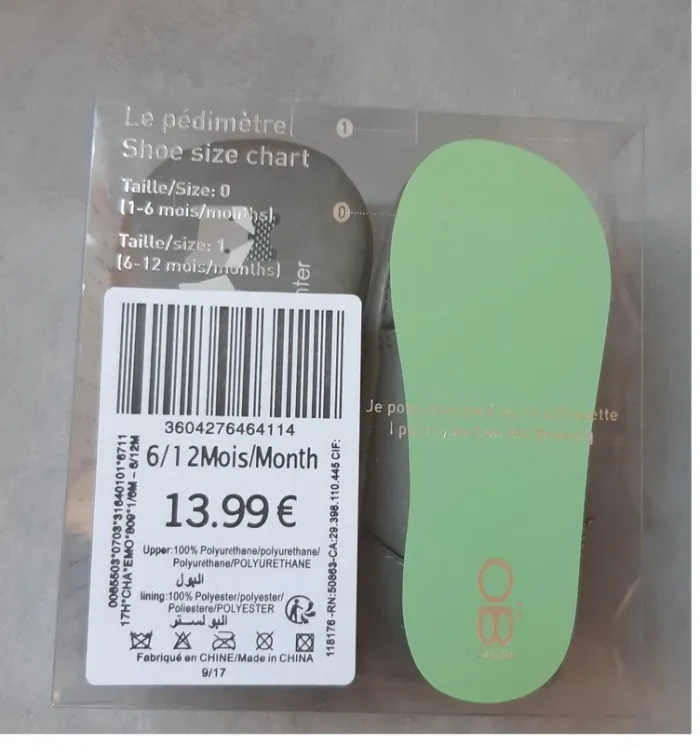 chaussures / chaussons 6/12 mois obaibi imitation cuir neufs dans emballage d'origine - photo numéro 2