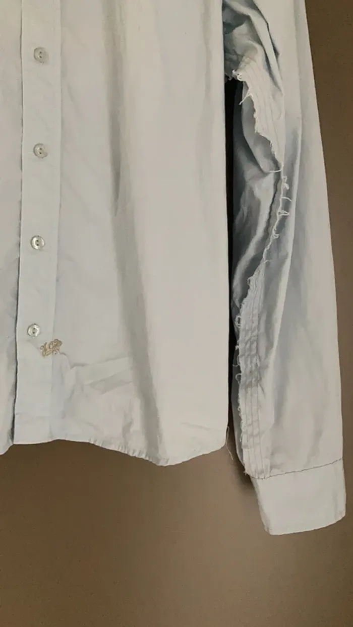 chemise homme manches longues bleu ciel couture au verso L Lee Cooper - photo numéro 3