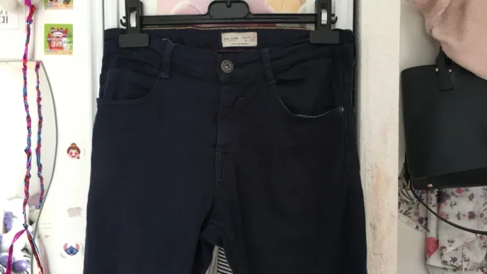 Pantalon 11/12 ans Zara bleu marine - photo numéro 2