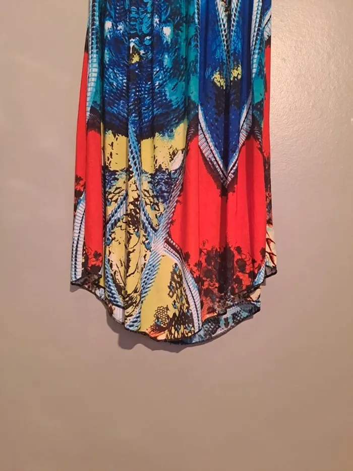 Robe bustier multicolore ton bleu - Marque Xinlai - Taille 40 - État neuf. - photo numéro 14