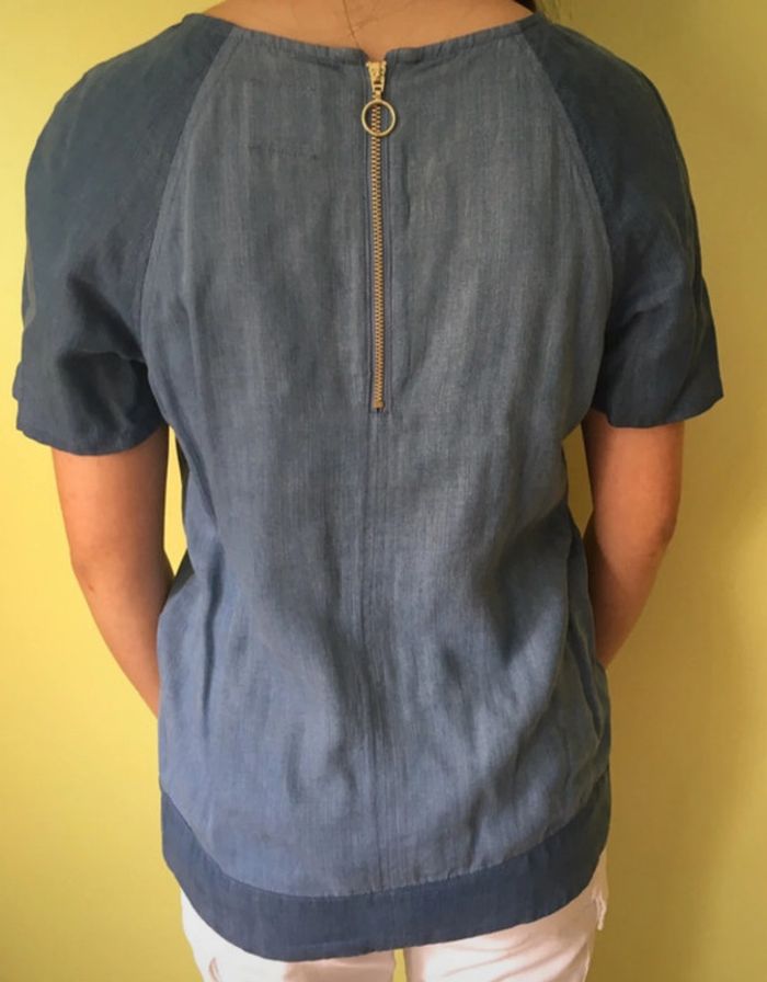 Magnifique blouse bleue à manche courte || T34 - photo numéro 2